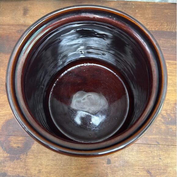 Vintage Marcrest Stoneware Cookie Jar Brown Glazed Daisy Dot Pattern Made in USA - Picture 7 of 14